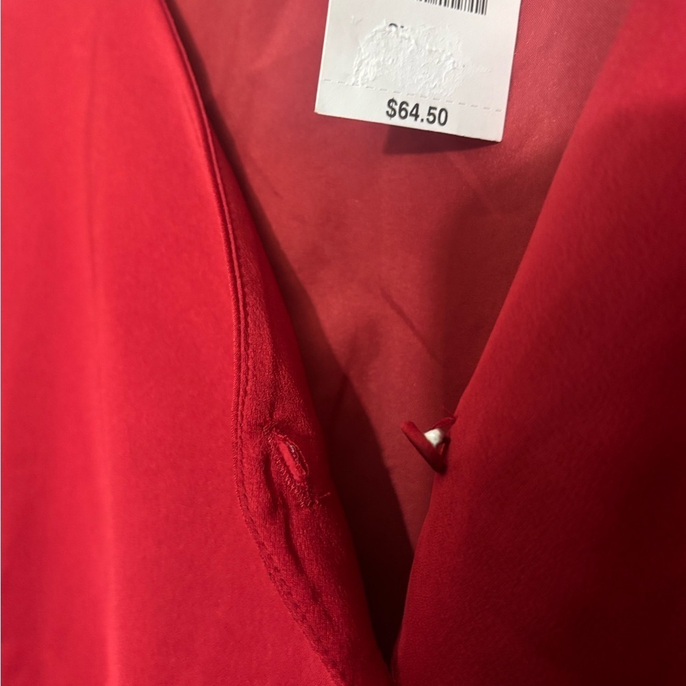 J Crew Long-Sleeve Peplum Top in Satin-Crepe Red Women's 2 - Picture 14 of 15